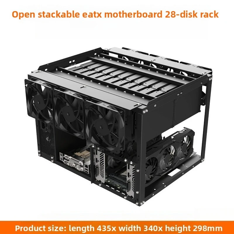 Open Stackable Server Chassis E02H24 24‑Bay HDD Storage Case Support EATX Motherboard