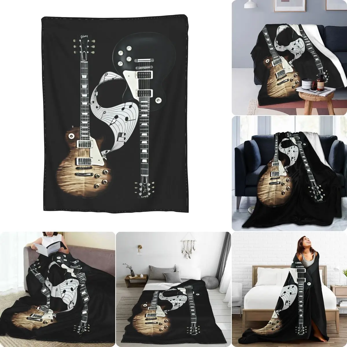 Gibson Les Paul,Gibson Guitar Ultra-Soft Micro Fleece Blanket Sheet Classic Microfiber Mechanical Wash