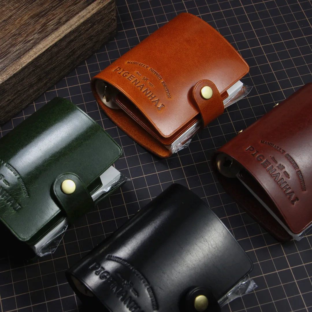 MINI A8 SZIE Handmade Vegetable Tanned Cowhide Handbook American Portable Mini Book Notebook Diary Book