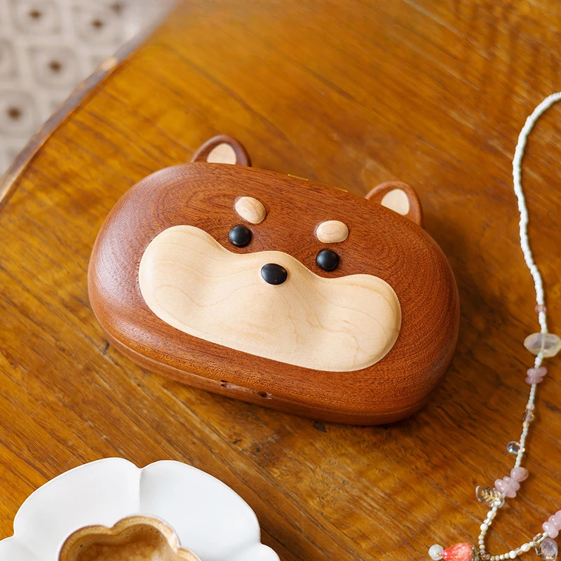 

Shiba Inu Jewelry Box/Chuangmu Workshop Solid Wood High-end Necklace Jewelry Birthday Gift Storage Jewelry Box