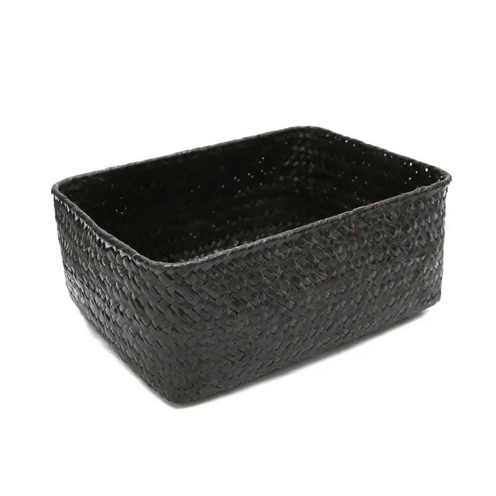 Fine Workmanship Handmade Straw Dried Flower Fruit Pot Basket Rattan Box Candy Earphone Organizer Sundries Storage Home Decor