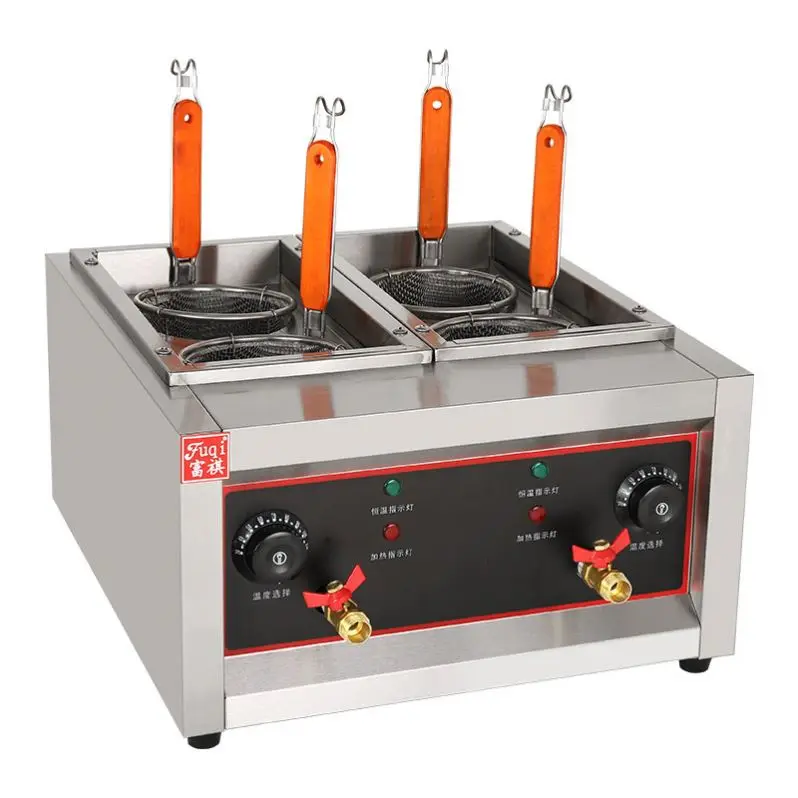 Foodstuff Processing Machinery Commercial Heating Noodle Machines Six Heads Electric Noodle Cooker Hot Pot Fryer