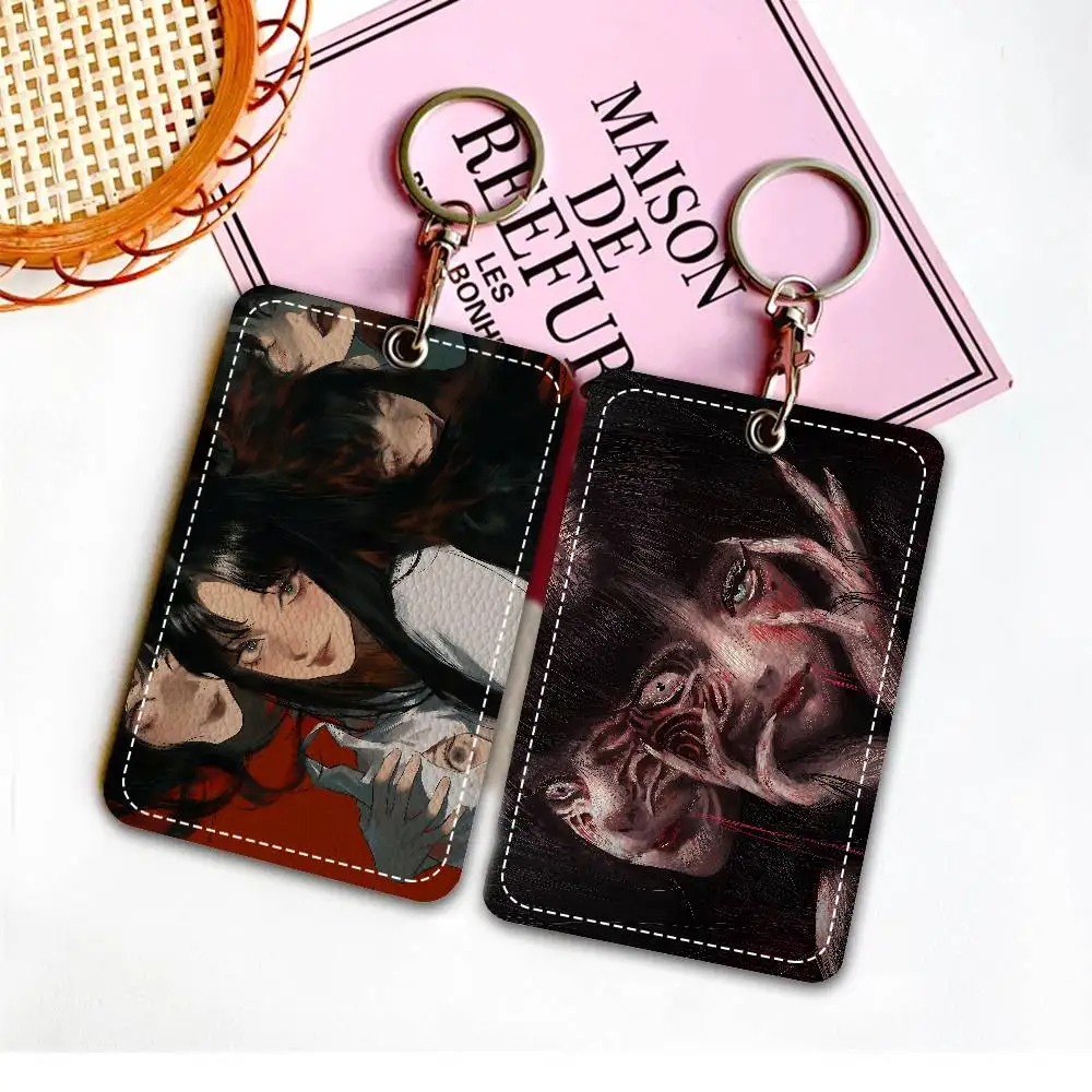 

Держатель для карт доступа из искусственной кожи с брелоком для ключей в японском стиле аниме Tomie — защита для банковских карт, садов, автобусных карт