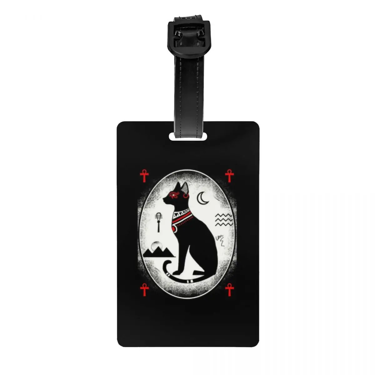 Custom Egpyt Bastet Cat Luggage Tag Privacy Protection Ancient Egyptian Goddess Baggage Tags Travel Bag Labels Suitcase