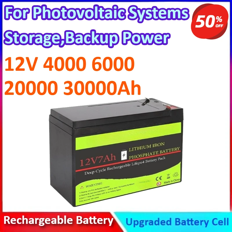 

12V 4/6/20/30Ah New Lithium Iron Phosphate Large-Capacity Truck Battery for Photovoltaic Systems, RV Energy Storage，Backup Power