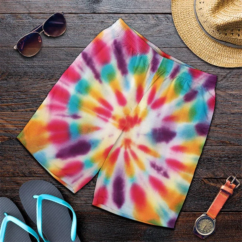 Men's Ice Shorts Beach Shorts Tie Dye 3D PrintiNg Graphic Short Pants Sports Breathable Soft Short Daily Holiday Trunks