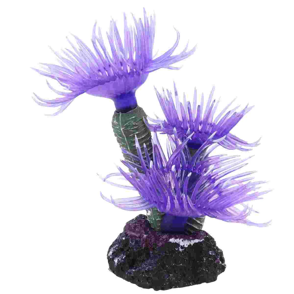 1Pc Artificial Coral for Aquarium Manmade Coralline Artifact Coral for Fish Tank (Purple) Aquarium Fake Coral