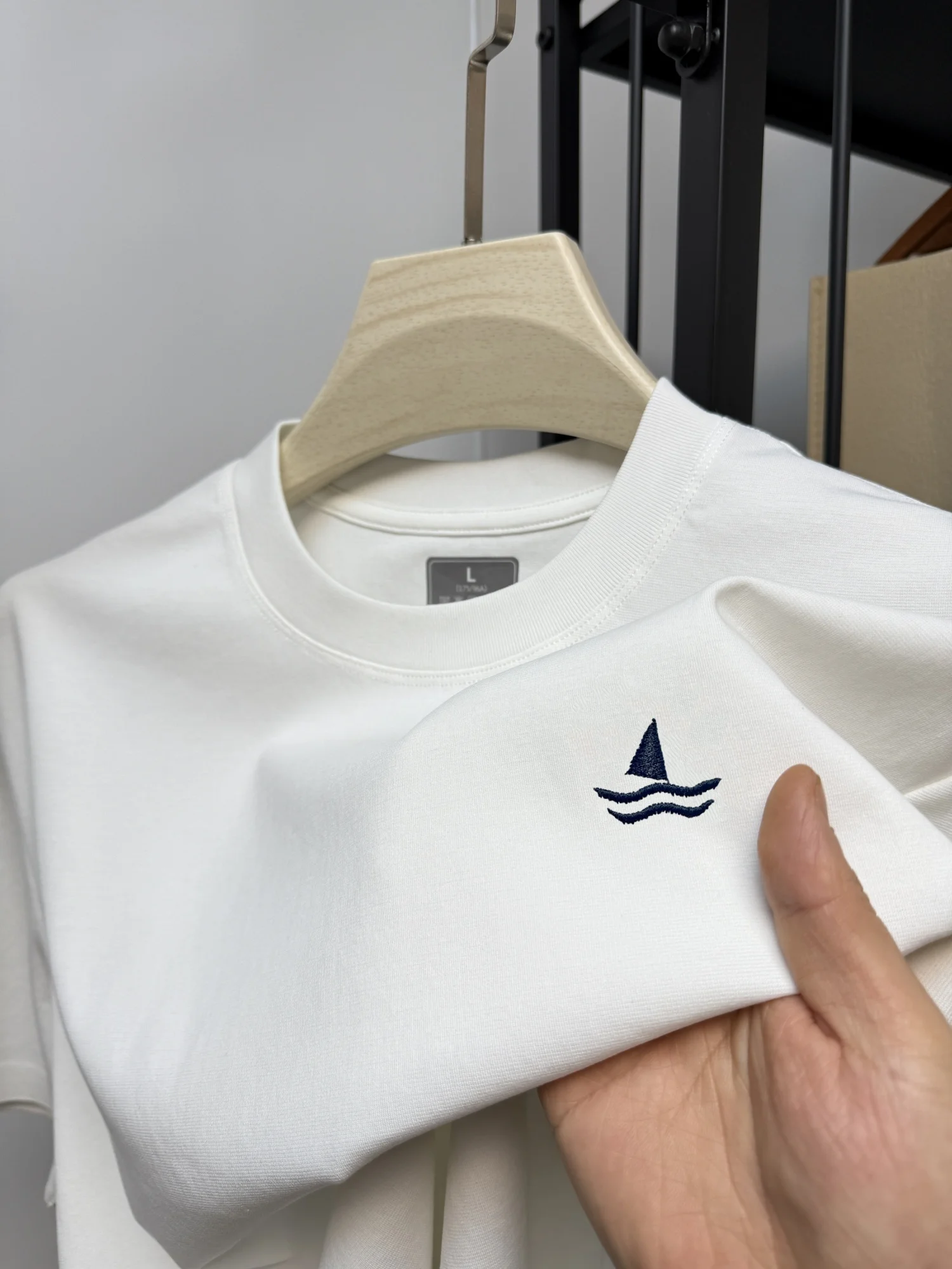 Summer men's designer brand sailboat embroidered short sleeved T-shirt without creases breathable soft business daily casual top