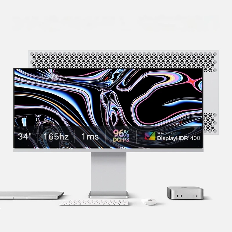 34 Inch 165Hz Gaming Monitor 1ms Response Time HDR400 WQHD Resolution IPS Panel Sleek Aluminum Chassis for Immersive Gameplay