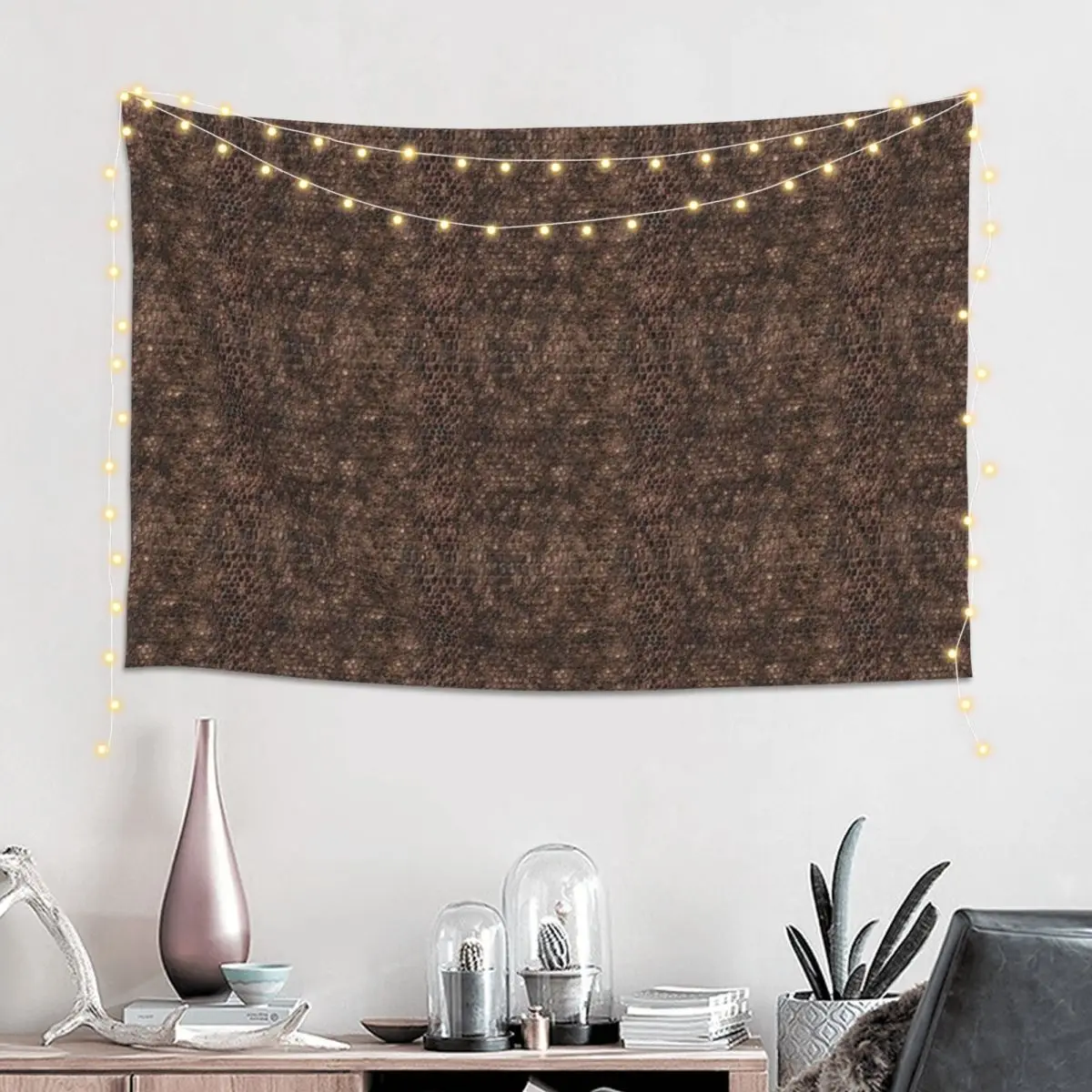 Brown Snake Skin Pattern Design Tapestry Funny Wall Hanging Aesthetic Home Decoration Tapestries for Living Room Dorm Room