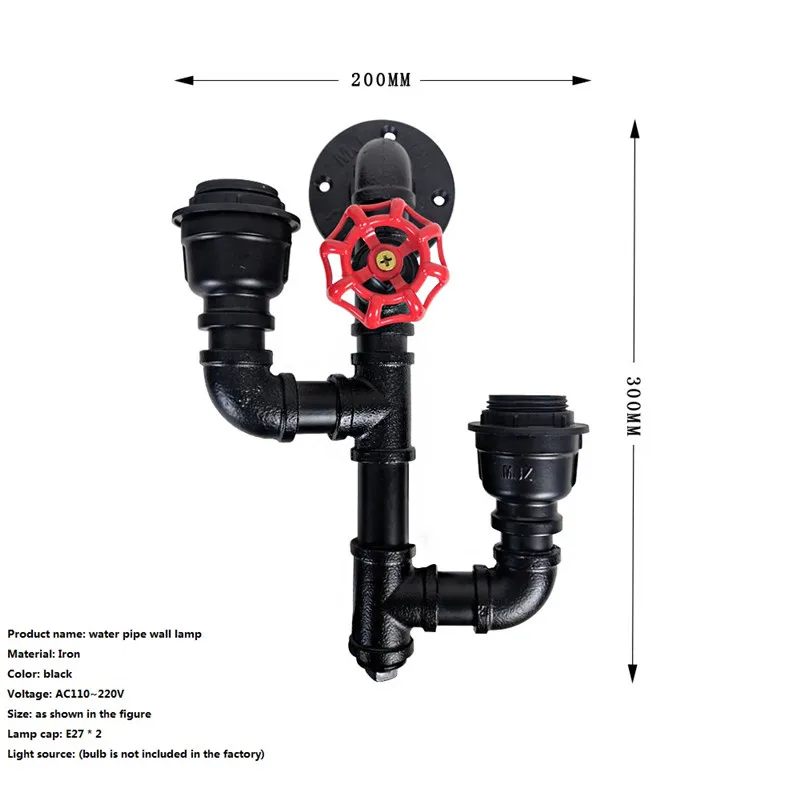 工業用金属バルブ,二重ヘッド,キッチン,寝室用ライト,家の壁照明