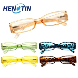 Henotin Reading Glasses Spring Hinge Widening Temples Women's Optical Eyeglasses Fashion Decorative Eyewear +1.0+2.0+5.0+6.0