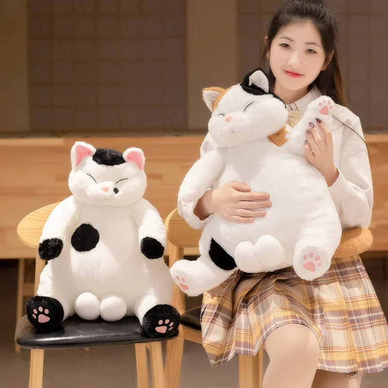 35/45cm Japanese Kawaii Soft Plush Cat Toys Stuffed Animal Dolls Kids Gift Lovely Lying Fat Cats Pillow Cushion Home Decoration