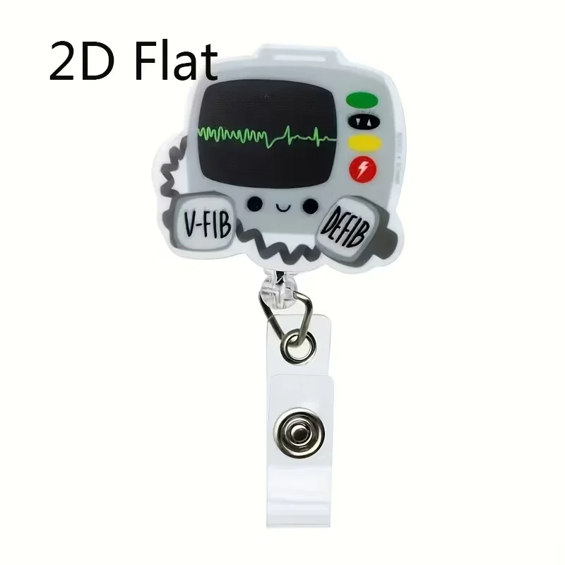 1pc Cute Medical Themed Retractable Badge Reel – Acrylic ID Holder for Doctors, Nurses, RN, LPN, Healthcare Staff