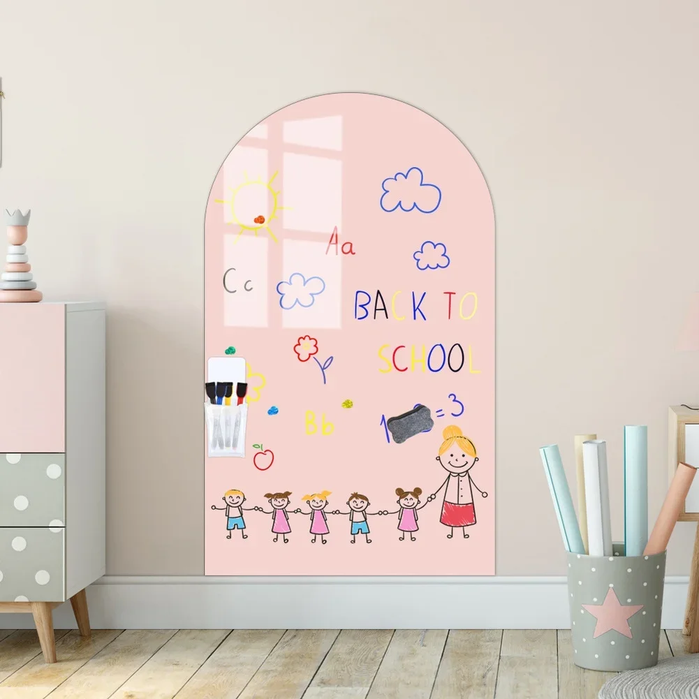 Magnetic Wall Decal Arch Magnetic Chalkboard For Kids Nursery Self-Adhesive Chalk Board Magnet Walls Stickers For Playroom