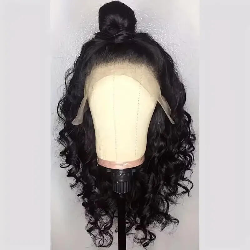 13x4 Zwarte Bob Kant Voorpruik Body Wave Pruiken Natuurlijke Bob Wave Pruik voor Vrouwen Diepe Golf Pruiken Synthetische Vezels Lijmloze Haar Pruiken