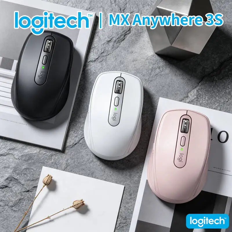 Compact MX Anywhere 3S - 8K DPI, MagSpeed Wheel, Anti-Slip Grip, Great for Weekend Freelance & Suburban Office Trip