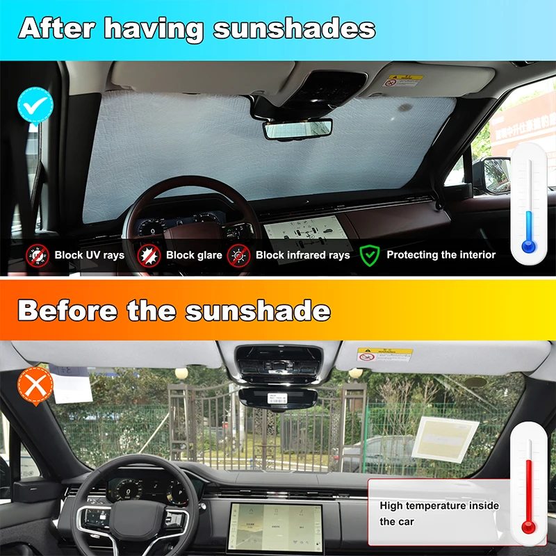 

For Land Rover Range Rover Sport 2023-2024 Silver Car Front Windshield Full Window Glass Sun Protection Parasol Car Accessories