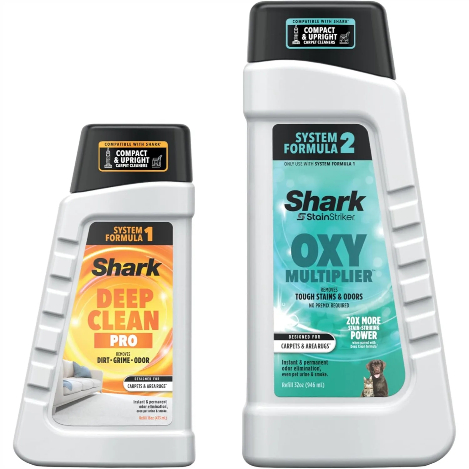 

Carpet Cleaner Solution Bundle for Portable Cleaners, Removes Odors, OXY Multiplier & Deep Clean