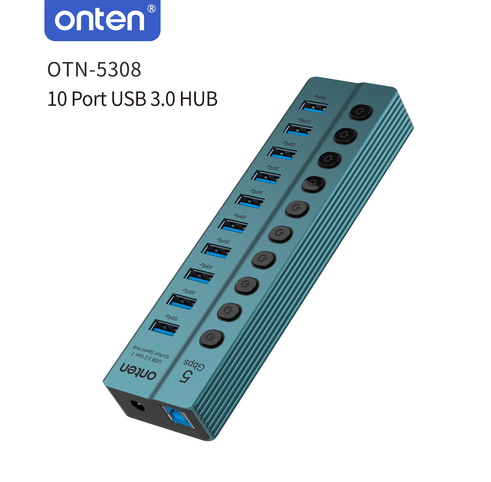 Imagem -06 - Hub Onten-usb 3.0 com Interruptores de Alimentação Individuais Otn5308 Original 10 Port