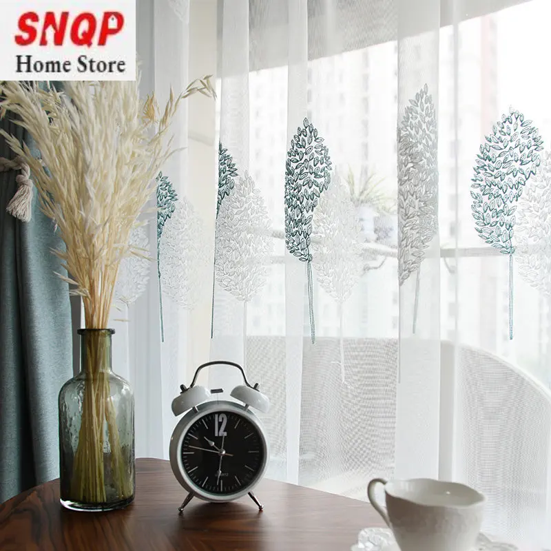 

AS New European Nordic Modern Minimalist White Yarn Light Luxury Fresh Home Decoration Curtains for Living Dining Room Bedroom