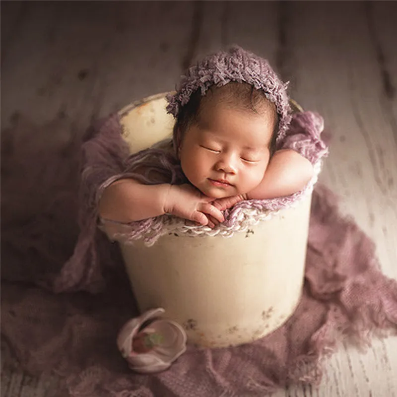 Photography Baby Props Baby Shoot Studio Accessori Retro Iron Bucket Photo Props Baby Newborn Photography Prop Newborn Backdrop