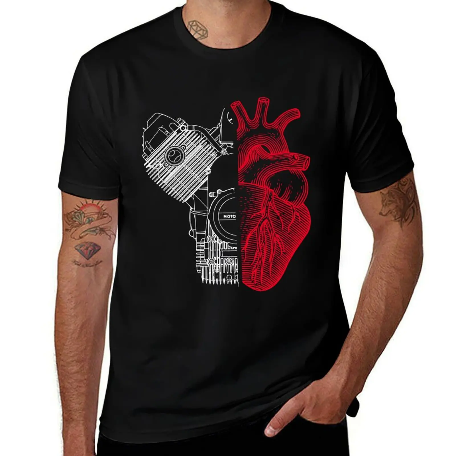 

bicilindrico t t black graphic T-Shirt shirt on cuore Ho man un man cotton T-Shirt shirt