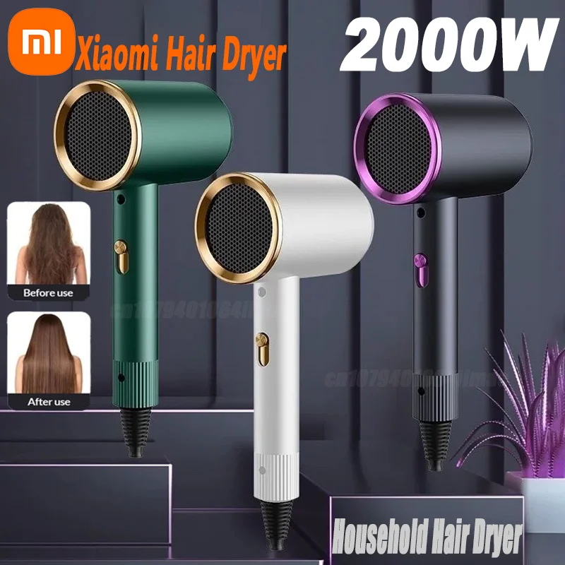 Xiaomi Hair Dryer 2000W Negative Lonic Blow No Harm To Hair High-speed Electric Turbine Airflow Constant Temperature Hair Care