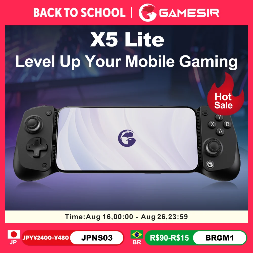 GameSir X5 Lite Controles para Android iPhone 16/15 iPad Mini Y700 Tablet Gamepad para celular Gaming Joysticks Efeito Hall