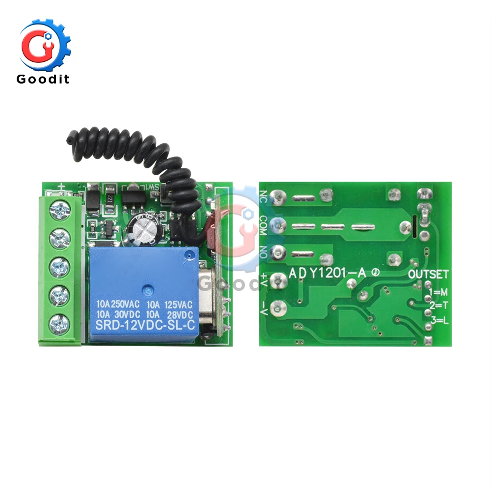 Wireless Relay Module DC 12V 1Channel 315MHz RF Remote Control Switch Heterodyne Receiver Controller Board