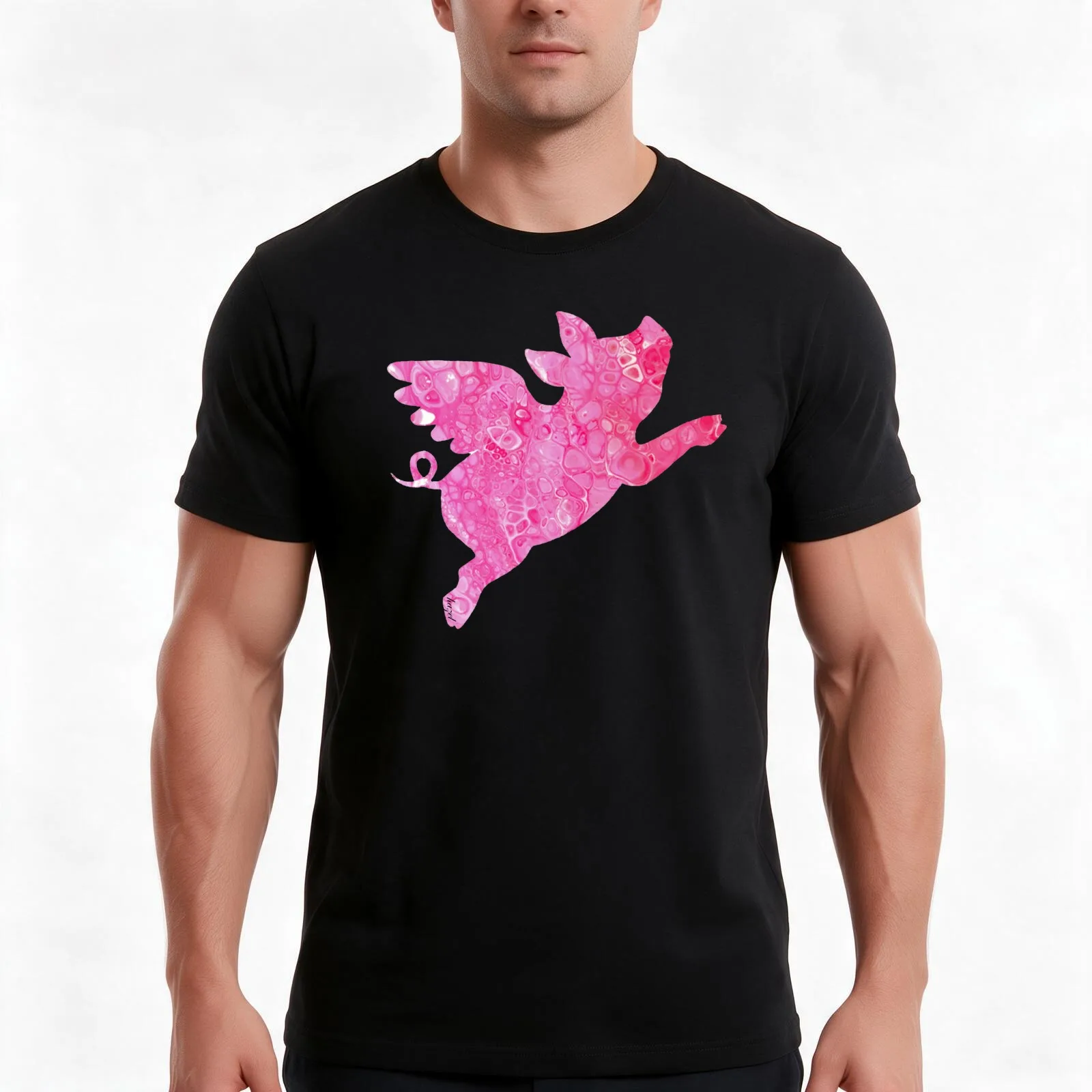 Flying Pig When Pigs Fly Flying Pig Gifts Gifts Print Coaster Mug Fly T-Shirt Summer Casual Cotton Tee Unisex Men Women