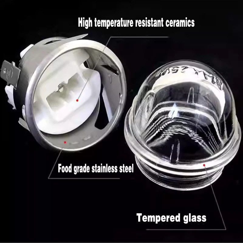 Bakeware accessory lamp holder Light socket for oven components 220V resistant to high temperature up to 500 degrees Celsius