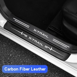 Pegatina de fibra de carbono para el alféizar del coche, película protectora antiraspado e impermeable, accesorios para el maletero, para Nissan Xtrail T30, T31, T32