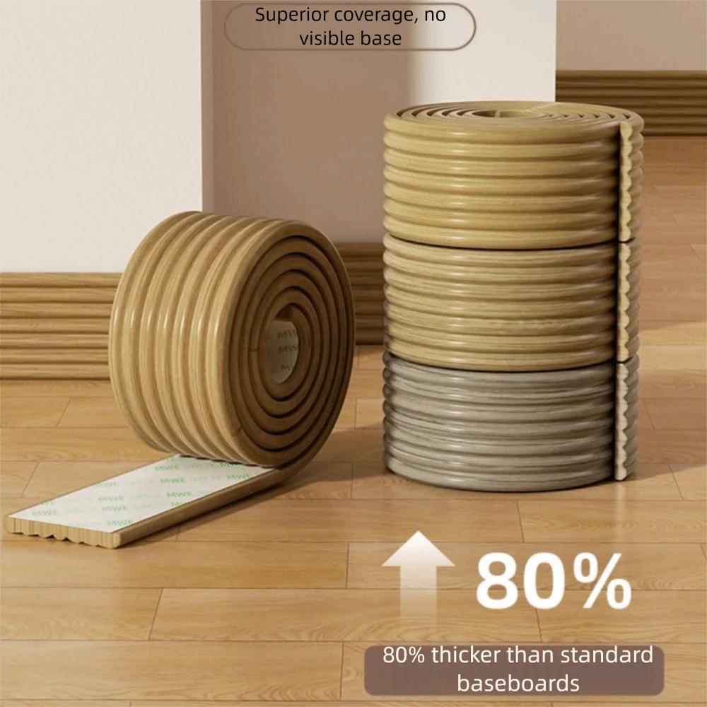 High Quality Thickened Wall Baseboard Self Adhesive Soft Molding Trim 3D Anti-collision Wall Sticker Living Room