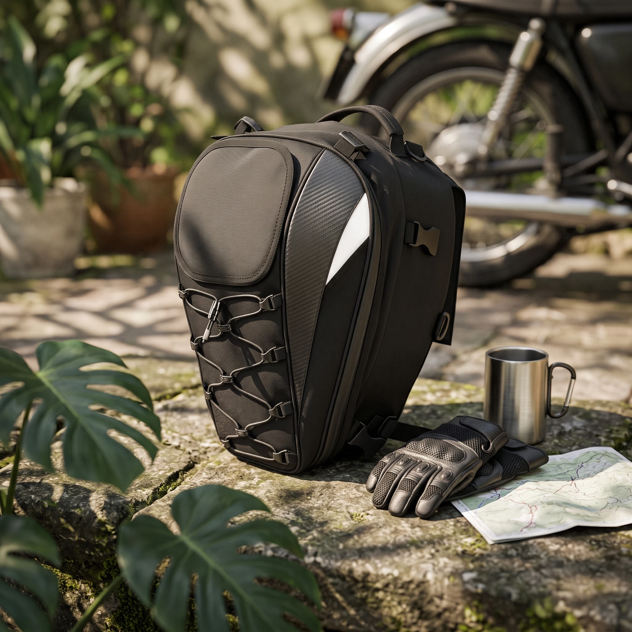 Motorcycle Tail Bag Streamlined Motorcycle Rear Seat Bag Multifunctional Travel for Motorcyclists, Daily Commuting