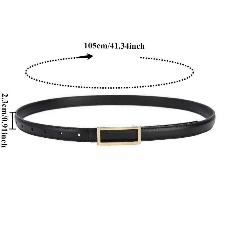 Fashionable Trendy and Instagram-Worthy High-End Women’s Belt for Suits—Minimalist Versatile Waist-Cinching Black Thin Belts