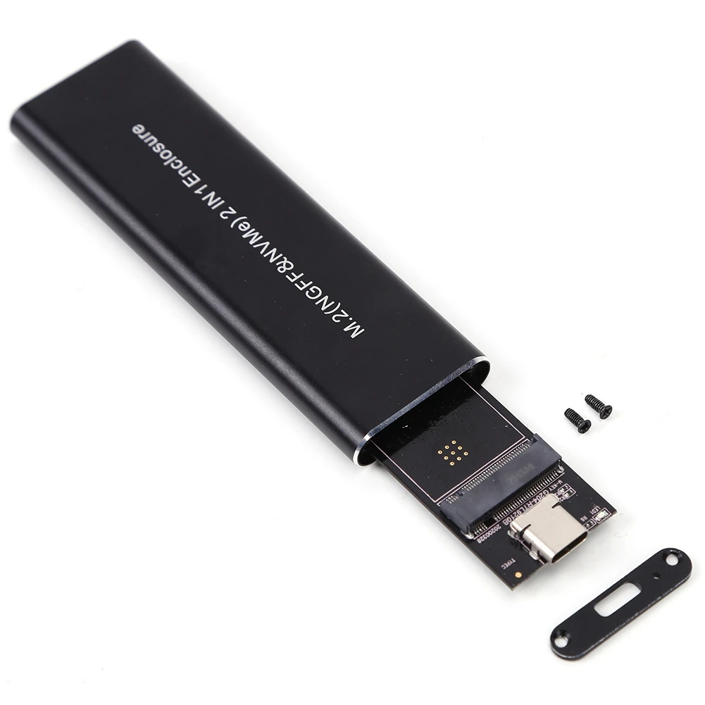 

Корпус M2 Nvme SATA SSD 10 Гбит/с HDD Box M.2 NVME NGFF SSD To USB 3.1 Корпус с двумя протоколами Type-A To Type-C Для M.2 SSD