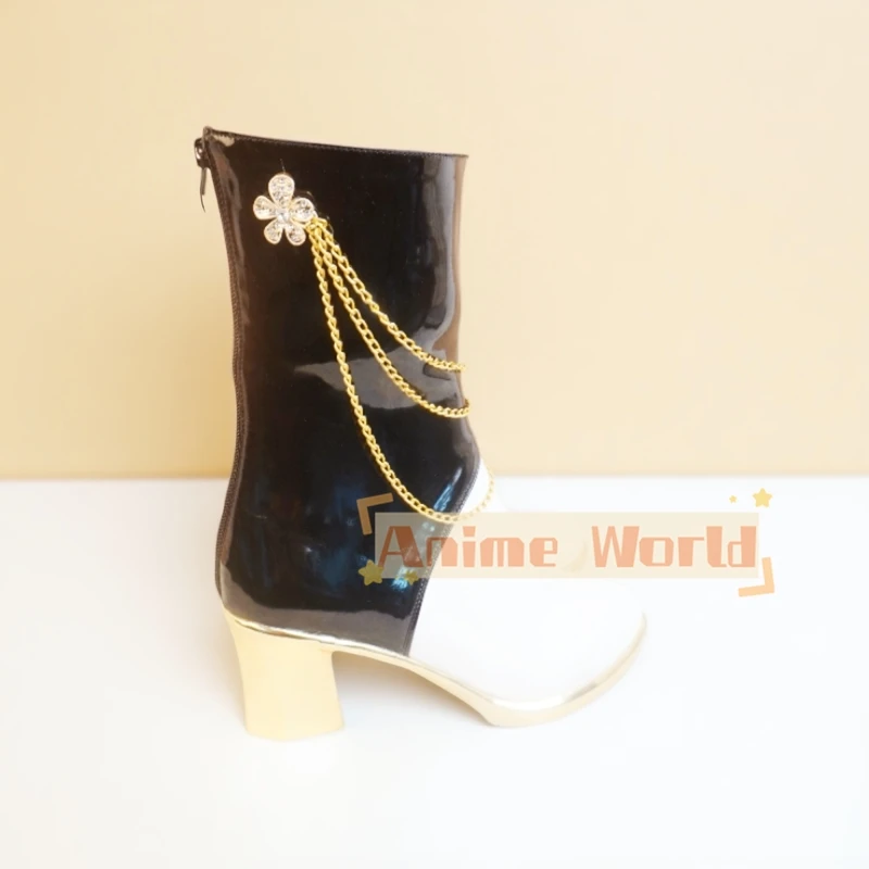 

KPop Охотники на демонов HUNTR/X Mira Черный Золотой наряд Обувь для косплея Хэллоуин Карнавальные сапоги на заказ