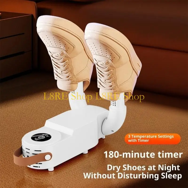 L8RE Adjustable Timer Ceramic Shoe Dryer Foldable Small Fast Efficient Drying