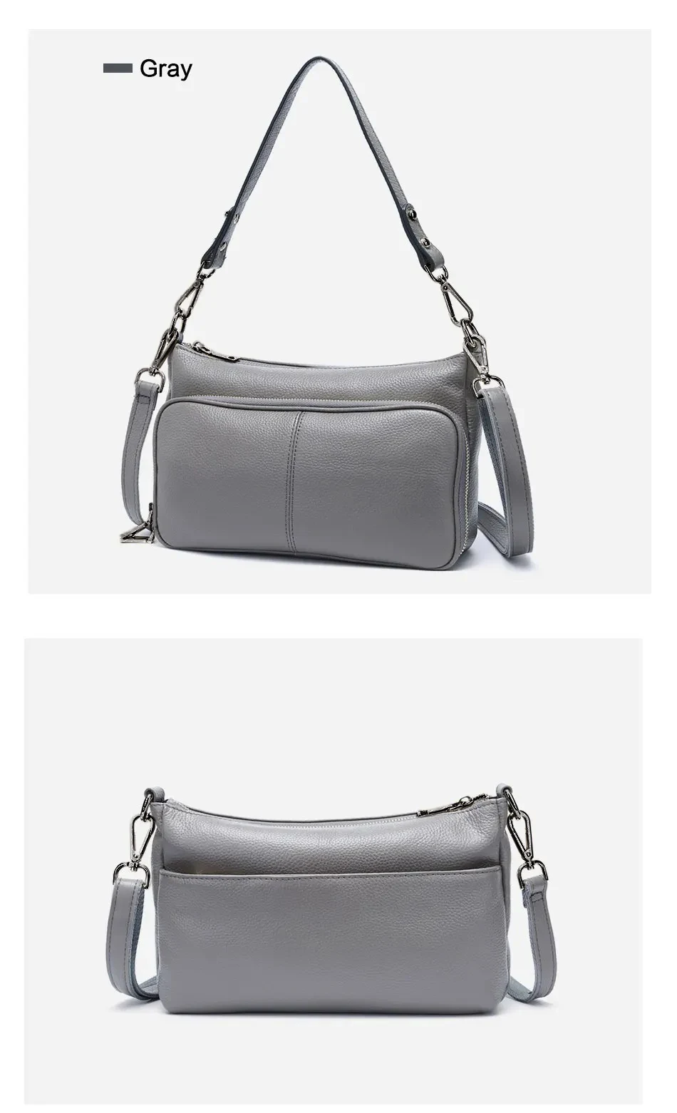Zency Damen-Umhängetasche aus 100 % echtem Leder, hellviolett, Umhängetasche, Handtasche, modische Hobo-Tasche, Messenger-Taschen, Sac Bolsa – Detail 16