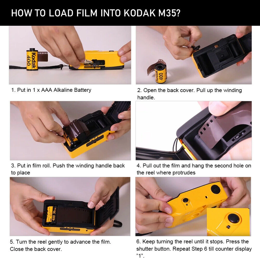 Kodak M35 Manual Reusable Film Camera Kodak 135 Retro Film Camera Non-Disposable Portable Professional 35mm Film Camera Ins Gift - view 6