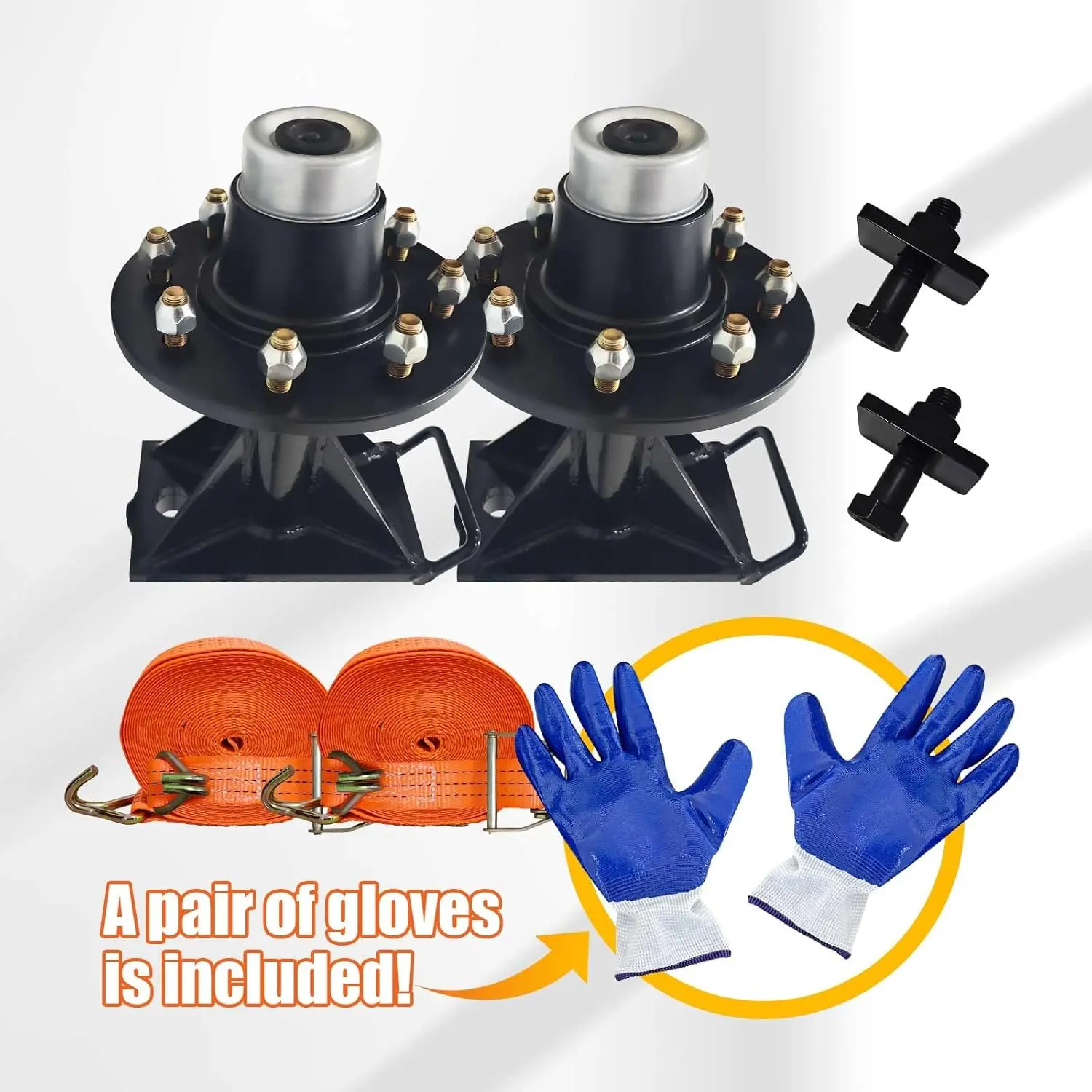 2 set di kit di ruote per contenitori da 8 pozzetti, assi per contenitori per carichi pesanti, per traslochi di contenitori da 20 piedi a 40 piedi, caldo