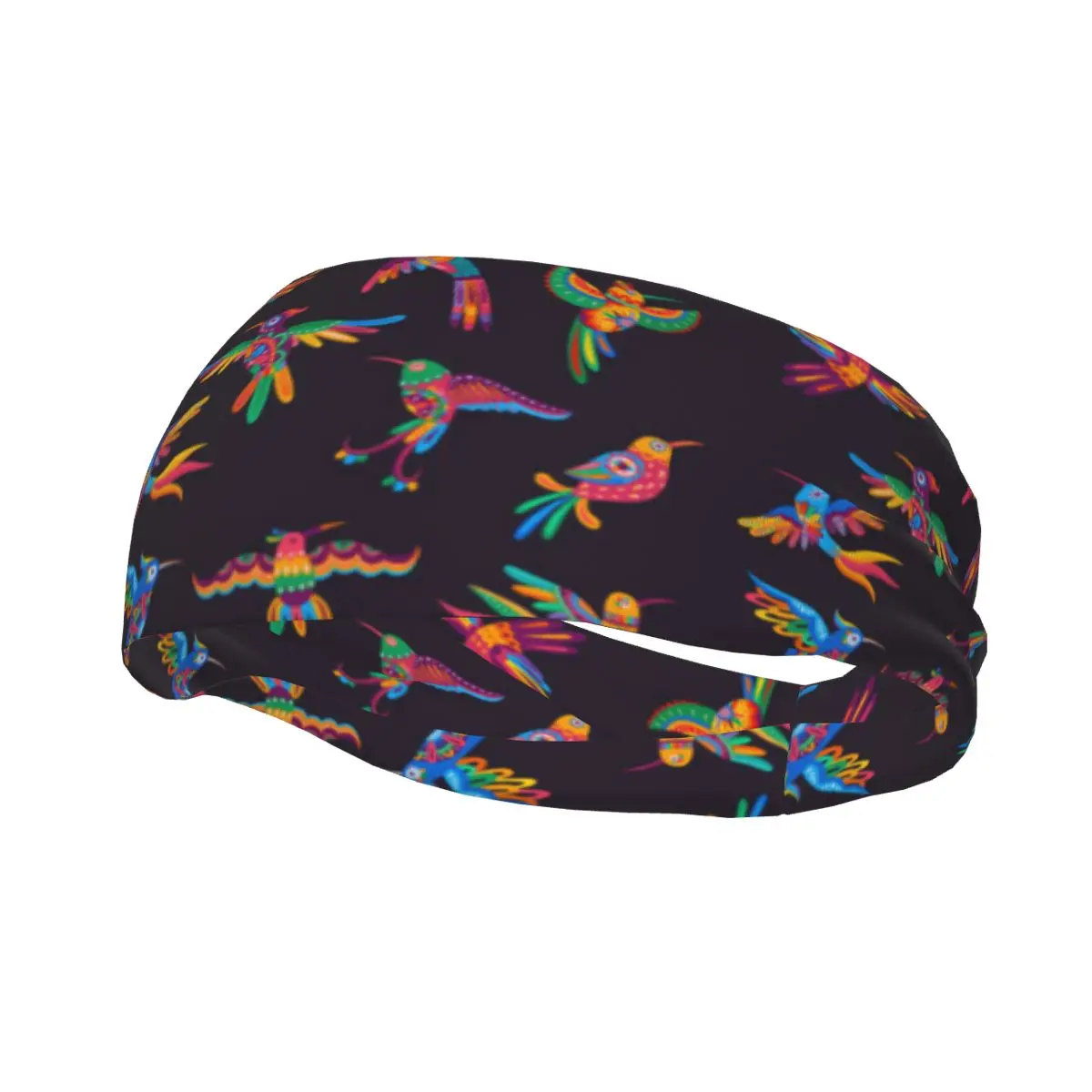 Sports Headband Mexican Colorful Hummingbirds Parrots Fitness Sweatband Absorbent Cycling Jog Hair Bandage