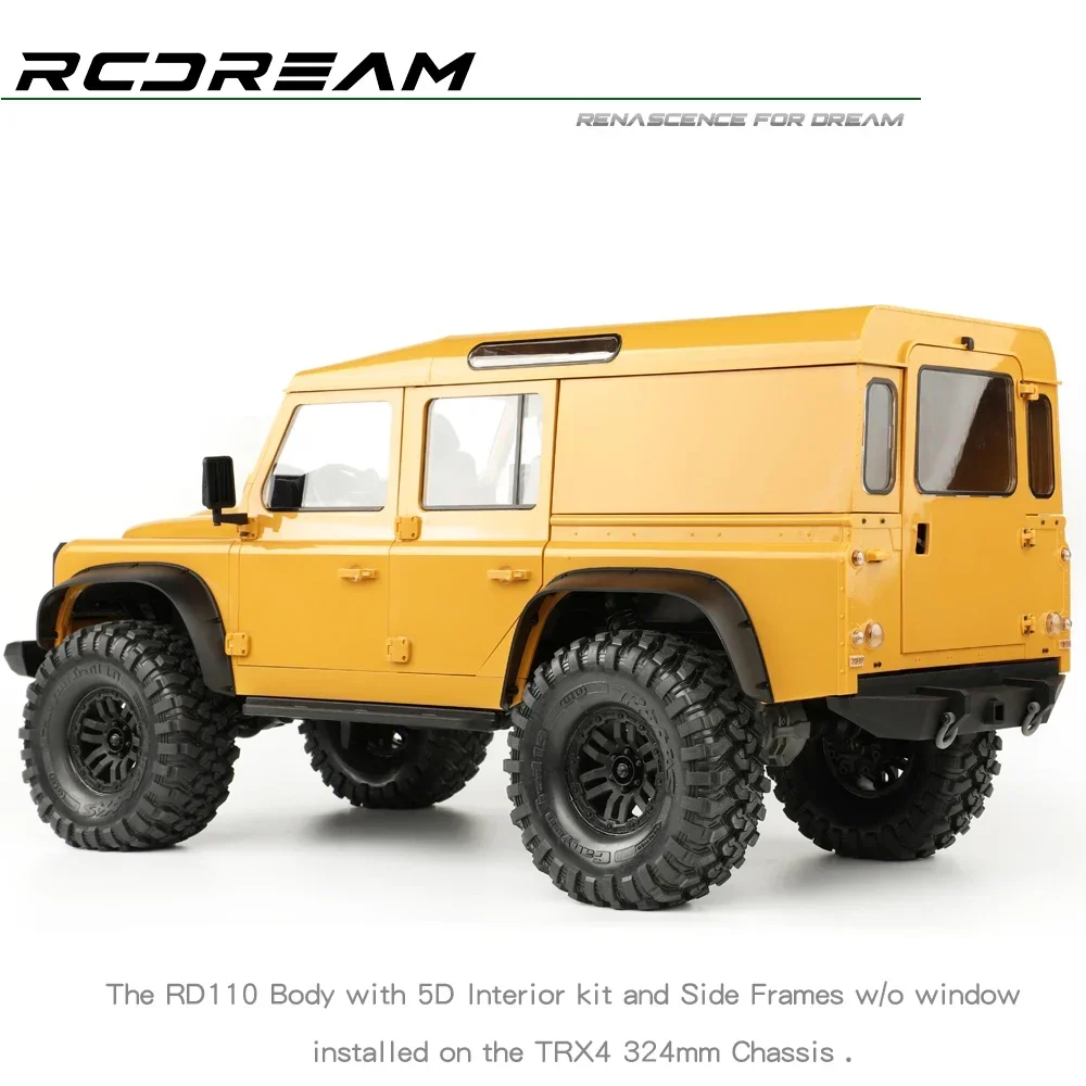 RCDream Wild-Defender RD110 Hard Body 5Door Station Wagon 324mm /Openable 4-Door/Interior/Fender/Cage For TRX4 Defender Upgrade