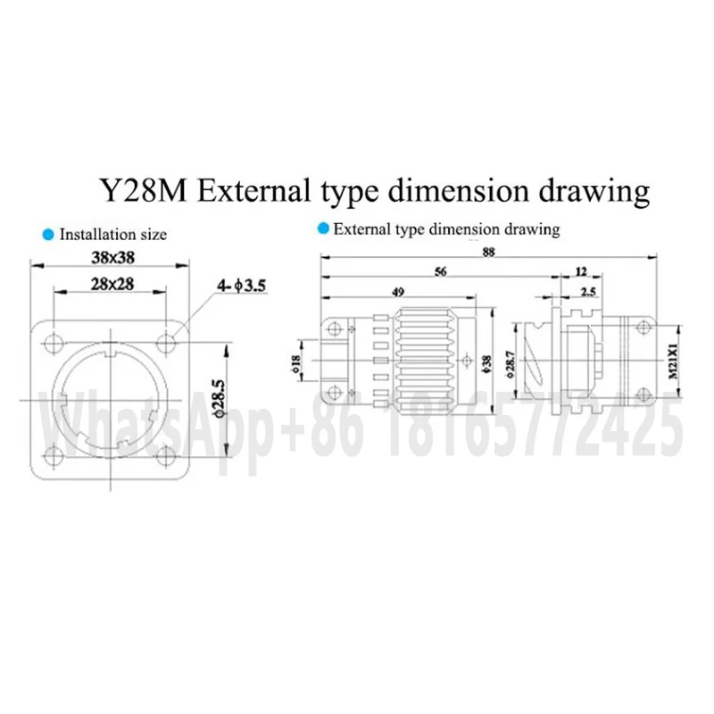 Y28M military green buckle aviation fixed docking industrial connector plug socket male and female 4 7 8 10 12 14 19 24 32 37pin