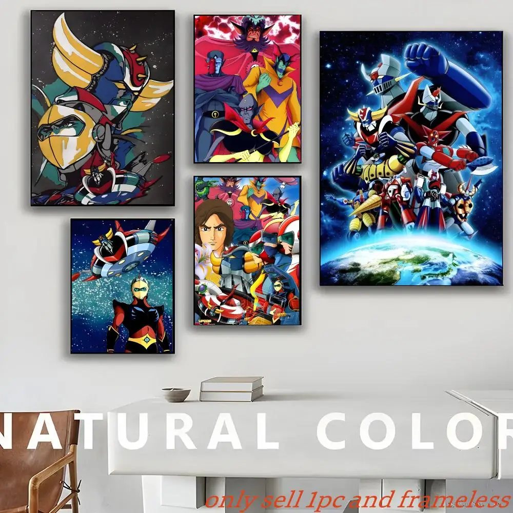 UFO Robot Grendizer Goldorak Anime Poster Self-adhesive Painting with prints Home bedroom living room decoration