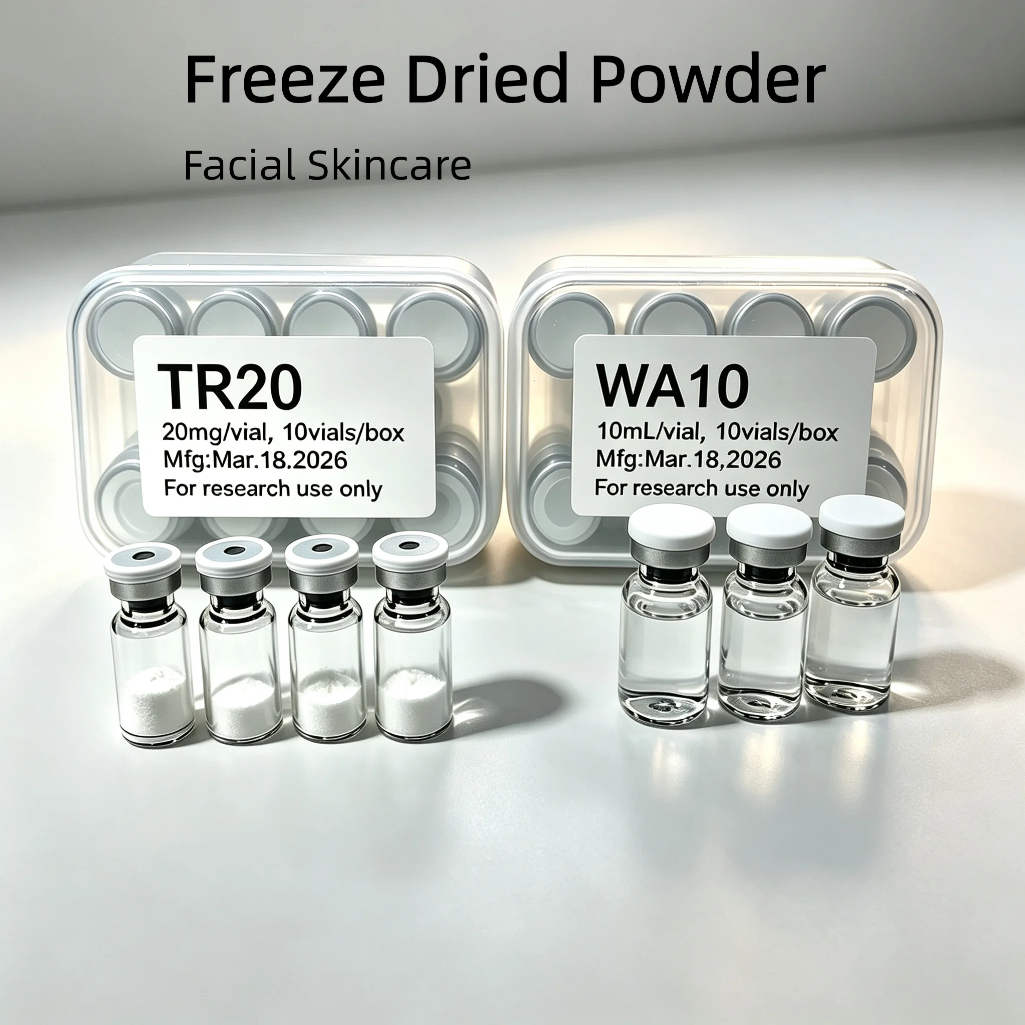 (Random Cap Colors) TR Lyophilized Powder (20mg) WA10 Pure Water (10mg) 10 Vials/1Box Freeze Dried Powder