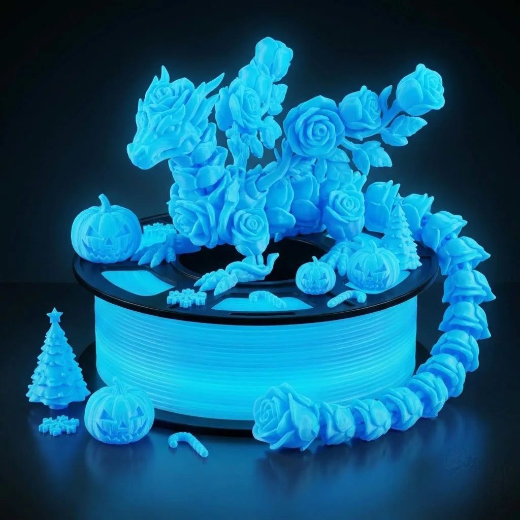250g PLA Luminous 3D Printer Filament | Halloween Spooky Long‑Lasting Glow Filament,High‑Speed Printing for Halloween Creative