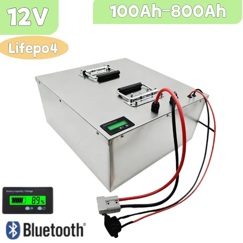 12V 80Ah-750Ah LiFePO4 Deep Cycle Battery with BMS 1200W Off-Grid Solar System Rechargeable Lithium Iron Phosphate 750Ah