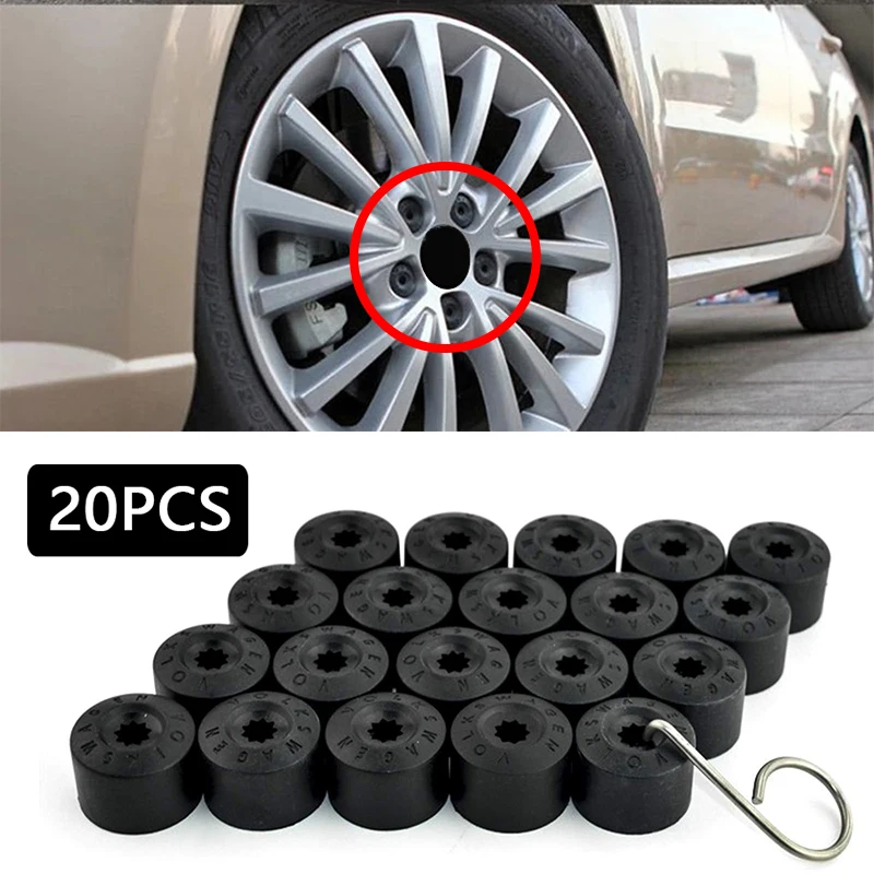 20 PCS Car Tire Bolt Nut Cap Plastic Hub Cap 17mm Quality Decorative Tyre Hub Screw Cover Dust Proof Protector Car Accessories